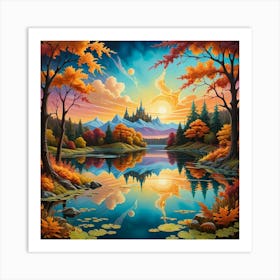 Autumn Landscape Painting 1 Art Print