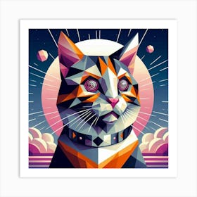 Trixie Low Poly Cat Art Print