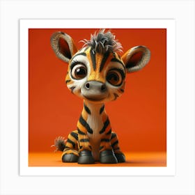 Cartoon Zebra Art Print