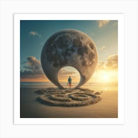 Moon In The Sand Art Print