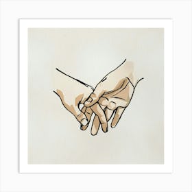 Two Hands Holding Hands 2 Art Print