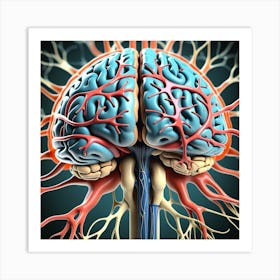 Brain With Nerves 6 Art Print