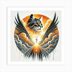 Angel Cat 1 Art Print