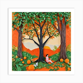 Orange Trees Art Print