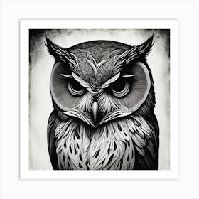 Owl angry 1 Art Print