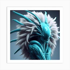 Alien Portrait Turquoise 7 Art Print