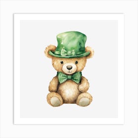 St Patrick'S Day Teddy Bear Art Print