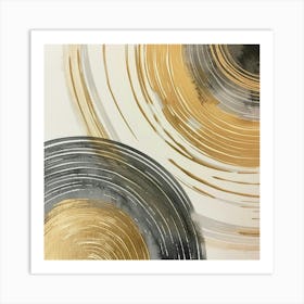 Gold And Black Swirls 1 Art Print