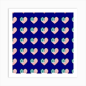 Patriotic Hearts Art Print