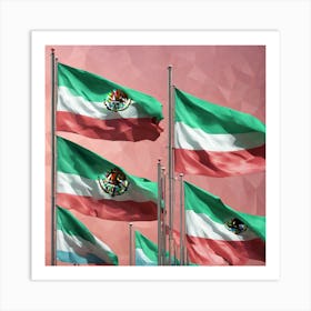 Flags Of Iran Art Print