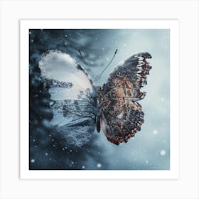 Butterfly In The Snow Art Print