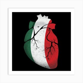 Italy Heart Flag Art Print