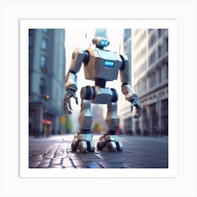 Robot In The City 79 Art Print