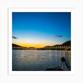 Firefly Light, Evening, Sky, Water, Night, Tourist Attraction, Movement, Time Lapse, Electricity, Ni (13) Art Print