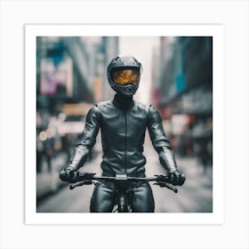 Man On A Bike Art Print