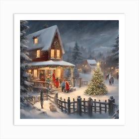 Christmas Village 1 Art Print