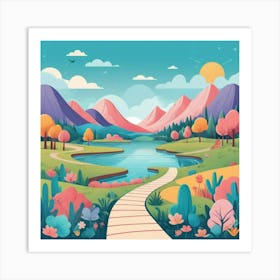 Flat Landscape Art Print