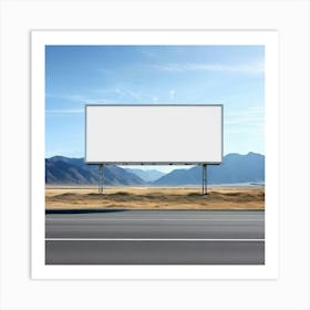 Mock Up Blank Billboard Roadside Advertising Large Outdoor Customizable Template Unprinted (35) Art Print