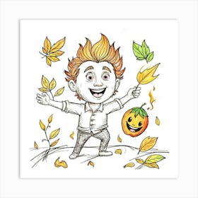 Autumn Boy Art Print