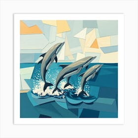 Dolphins In The Ocean 1 Art Print