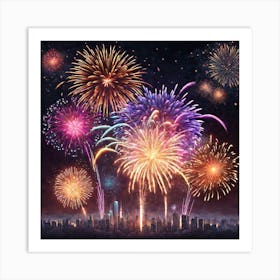 Fireworks In The Sky 26 Art Print