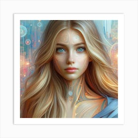 Futuristic Girl Art Print