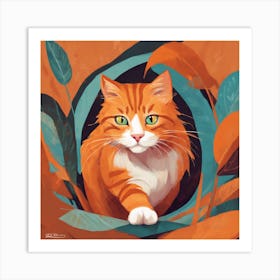 Orange Cat Art Print (3) Art Print