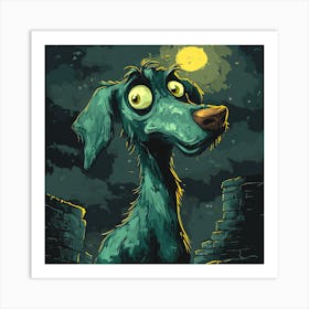 Vintage 80s Nightmarish Dog 14 Art Print