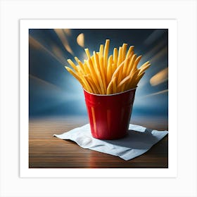 French Fries In A Bucket Art Print