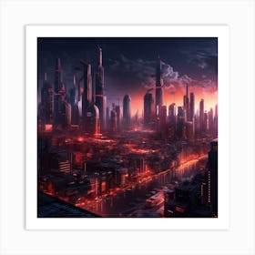 Futuristic Cityscape Art Print