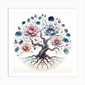 Lotus Tree 4 Art Print