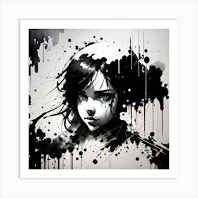 Splatter Girl 2 Art Print