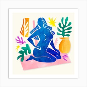Illustration Of A Woman In Yoga Pose Art Print