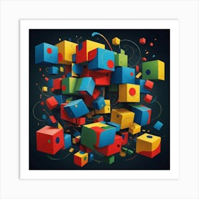 Abstract Cubes 1 Art Print