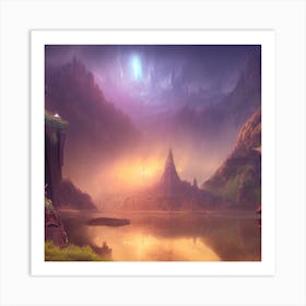 Fantasy Landscape - Fantasy Stock Videos & Royalty-Free Footage 1 Art Print