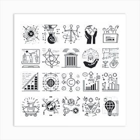 Business Icons Set Vector Illustration 1 Art Print