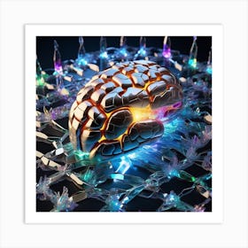 3d Rendering Of A Brain 6 Art Print