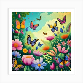 Butterfly Garden Art Print