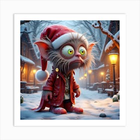 Santa Troll Art Print