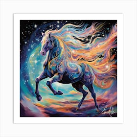 Colorful, Psychedelic Style Art, Celestian Steed Art Print