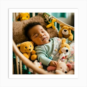 A Photo Of A Baby In A Crib 1 Art Print