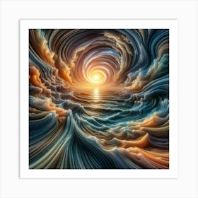 Sunrise Over The Ocean 5 Art Print