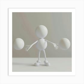 White Man With Two Balls Art Print