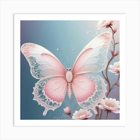 Pink Butterfly Art Print