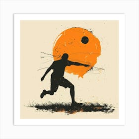 Silhouette Of A Soccer Player Art Print