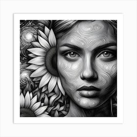 Black And White Drawing Art Print