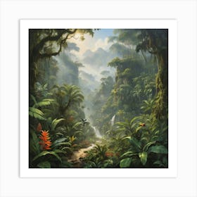 Tropical Jungle paintings art print Art Print