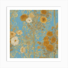 Gilded Blossoms Inspired By Klimt S Art (8) Art Print