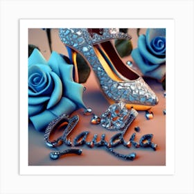 Diamond Heels With Diamond Crown Blue Laurels (3) Art Print