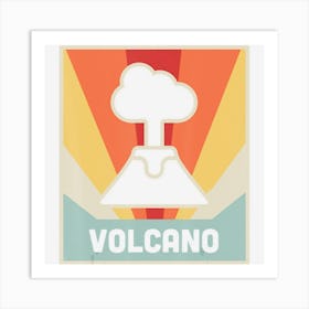 Retro Vintage Lava Volcano Art Print